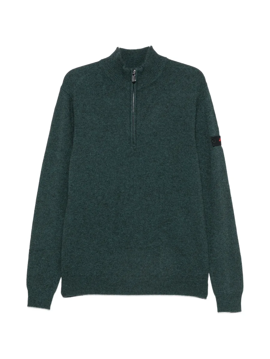 quarter-zip logo-patch sweater 1