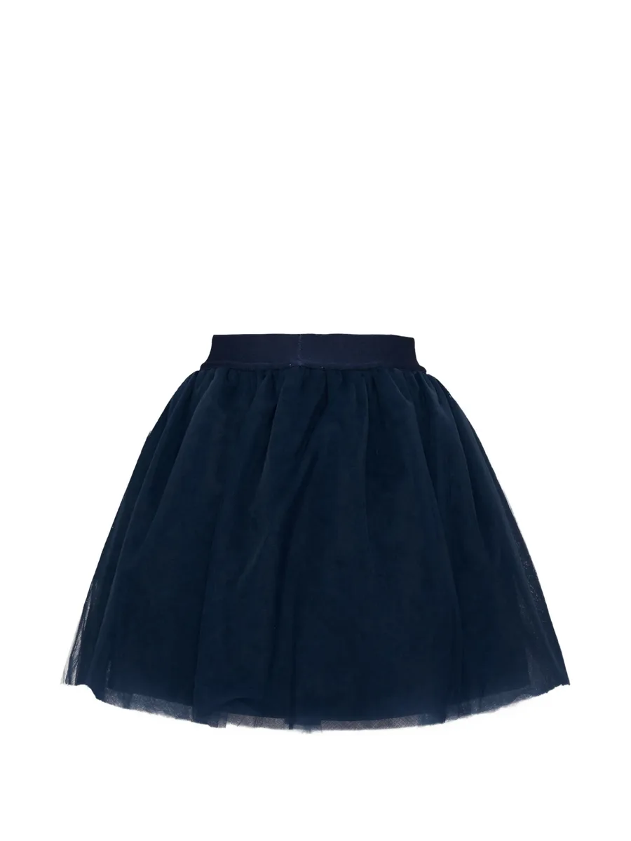 tulle-layered logo-waistband skirt 2