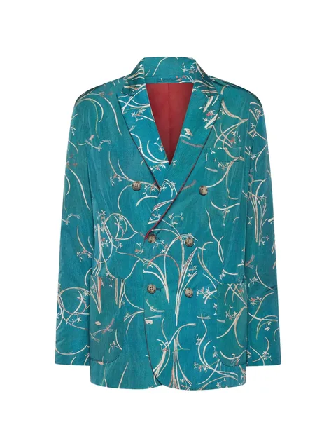 Integra floral-print double-breasted blazer