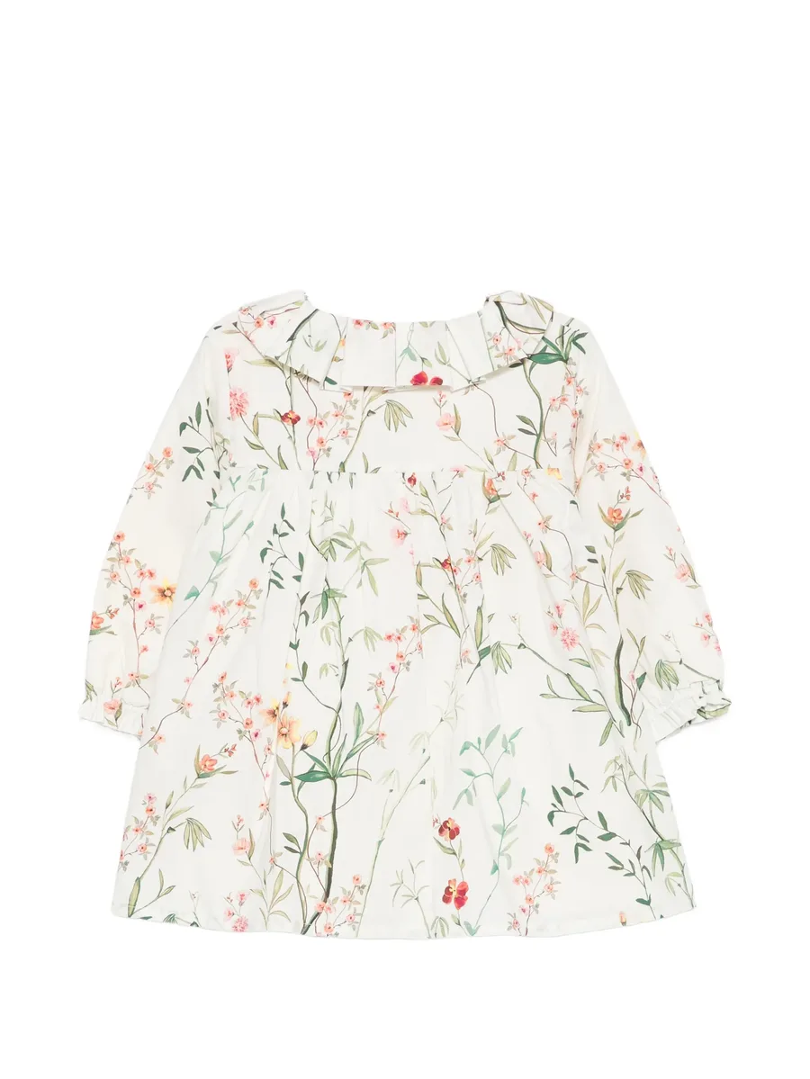 floral-print ruffled-collar dress 2