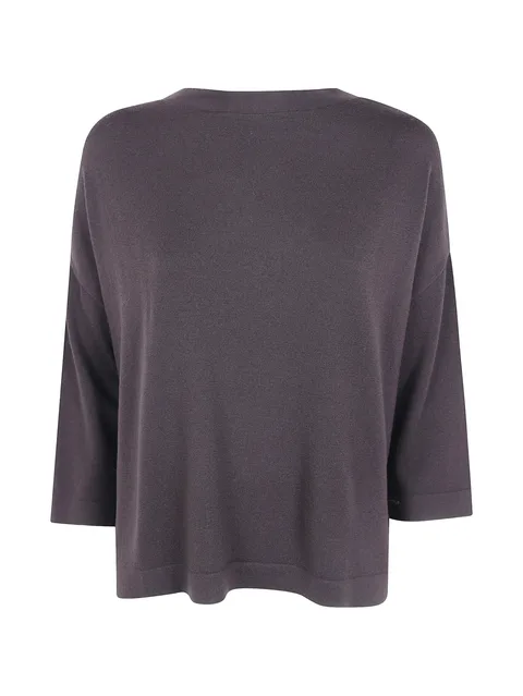 fine-knit boat-neck sweater