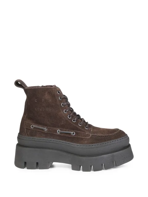 suede chunky-sole boots