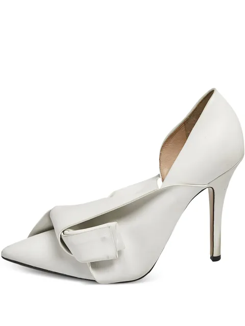110mm knotted leather pumps