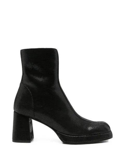 Kanna49 lizard-effect platform ankle boots