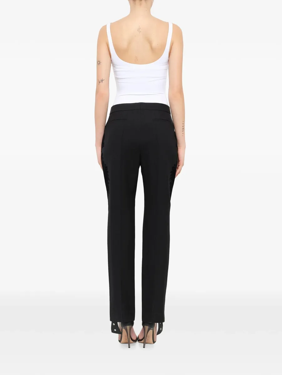 Podium velvet-appliqué pocket trousers 3
