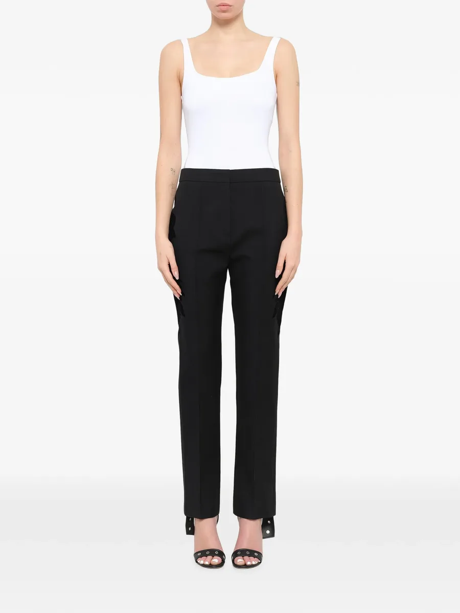 Podium velvet-appliqué pocket trousers 2