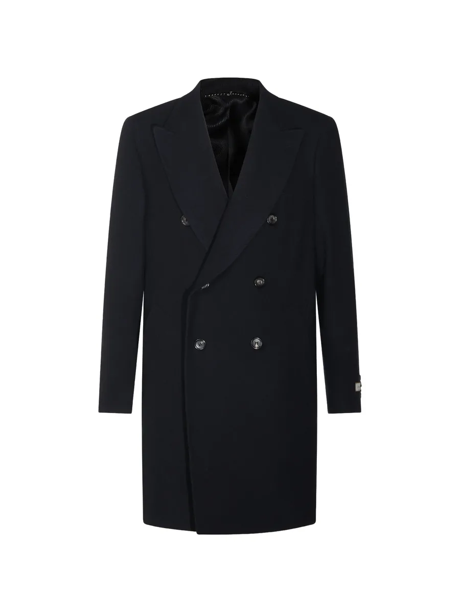 double-breasted peak-lapels coat 1