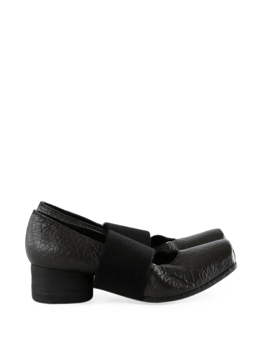 crinkled-effect elasticated-strap ballet flats 1
