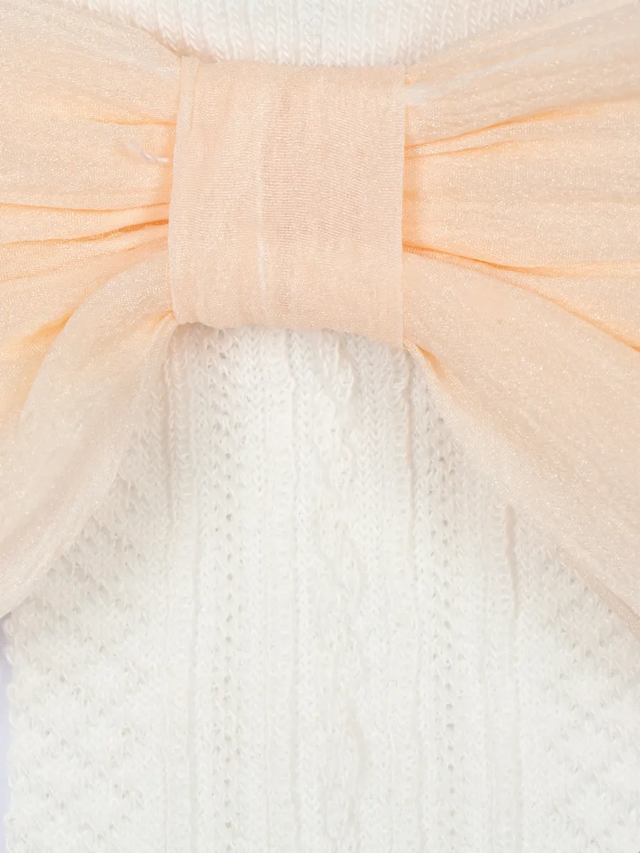 bow-detail open-knit socks 3