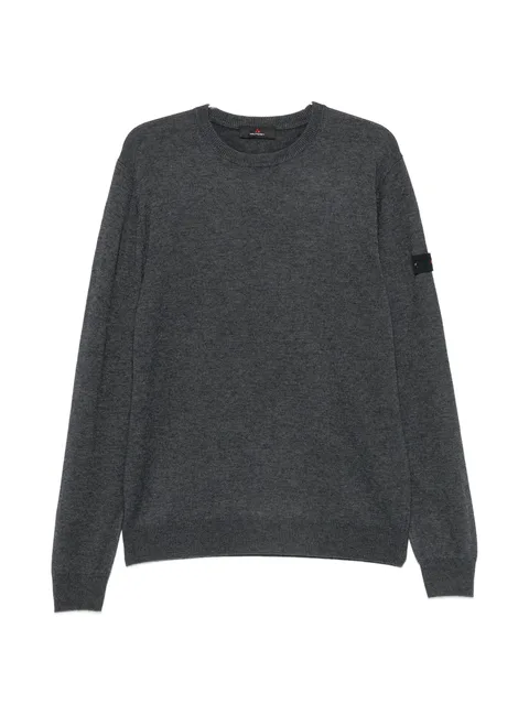 logo-patch crew-neck sweater