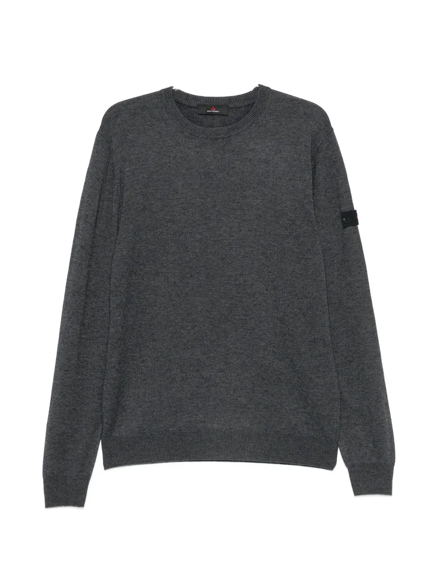 logo-patch crew-neck sweater 1