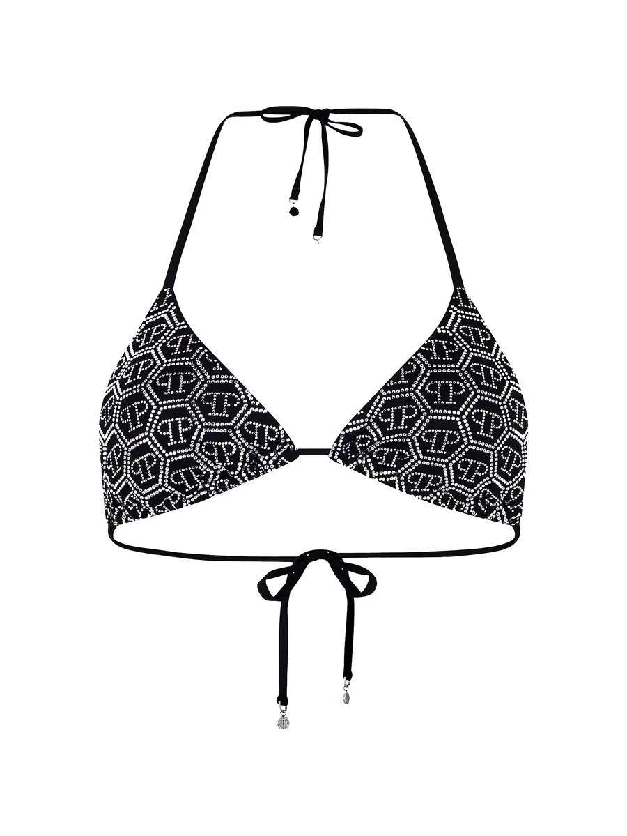 swimming triangle-bra monogram-strass 1