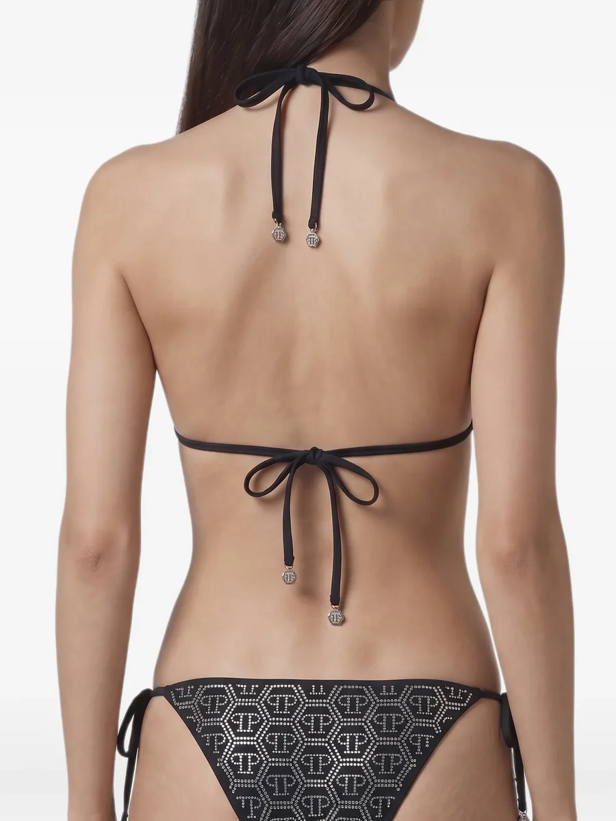 swimming triangle-bra monogram-strass 4