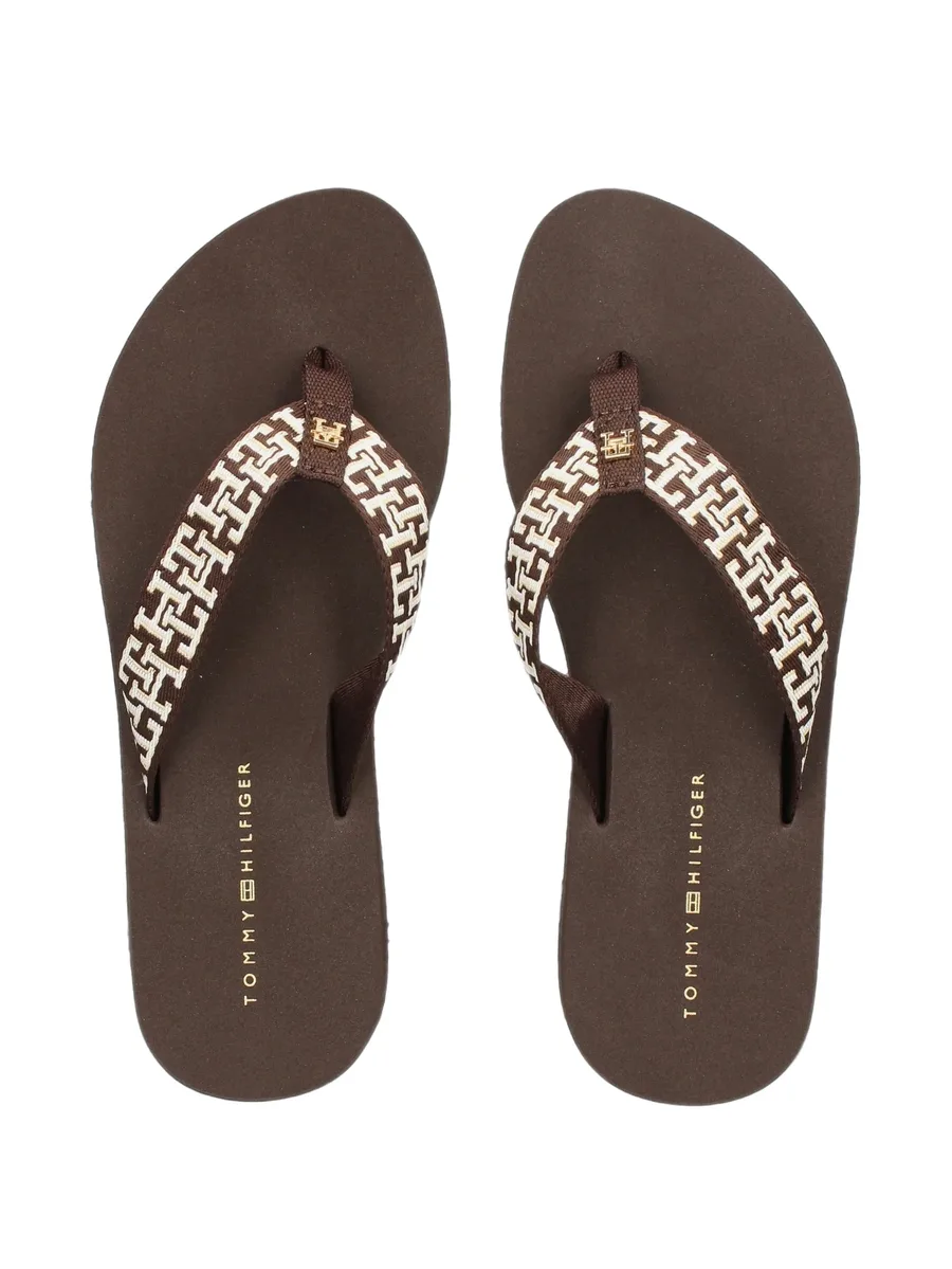 monogram-embroidered platform flip-flops 4