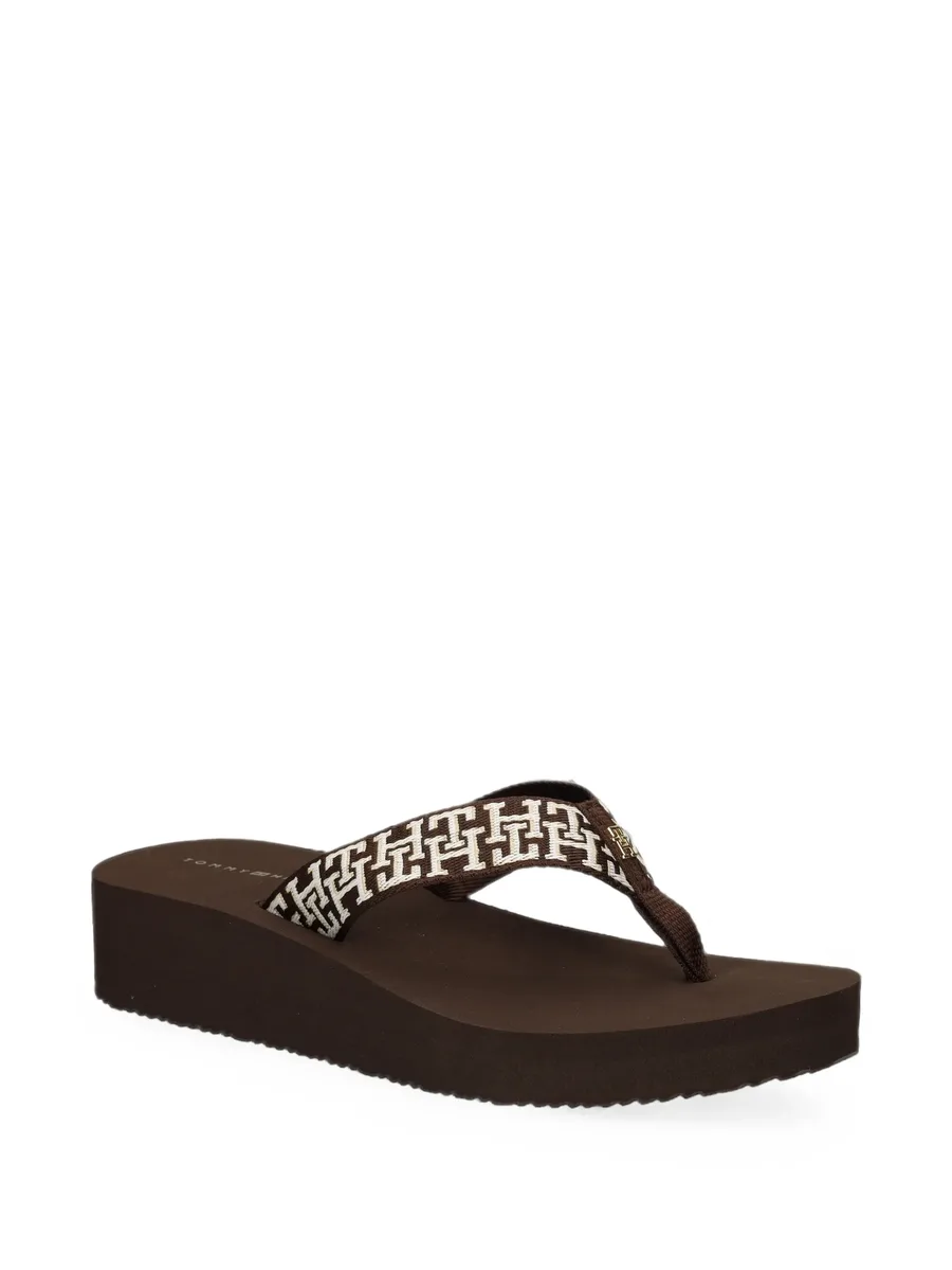 monogram-embroidered platform flip-flops 2