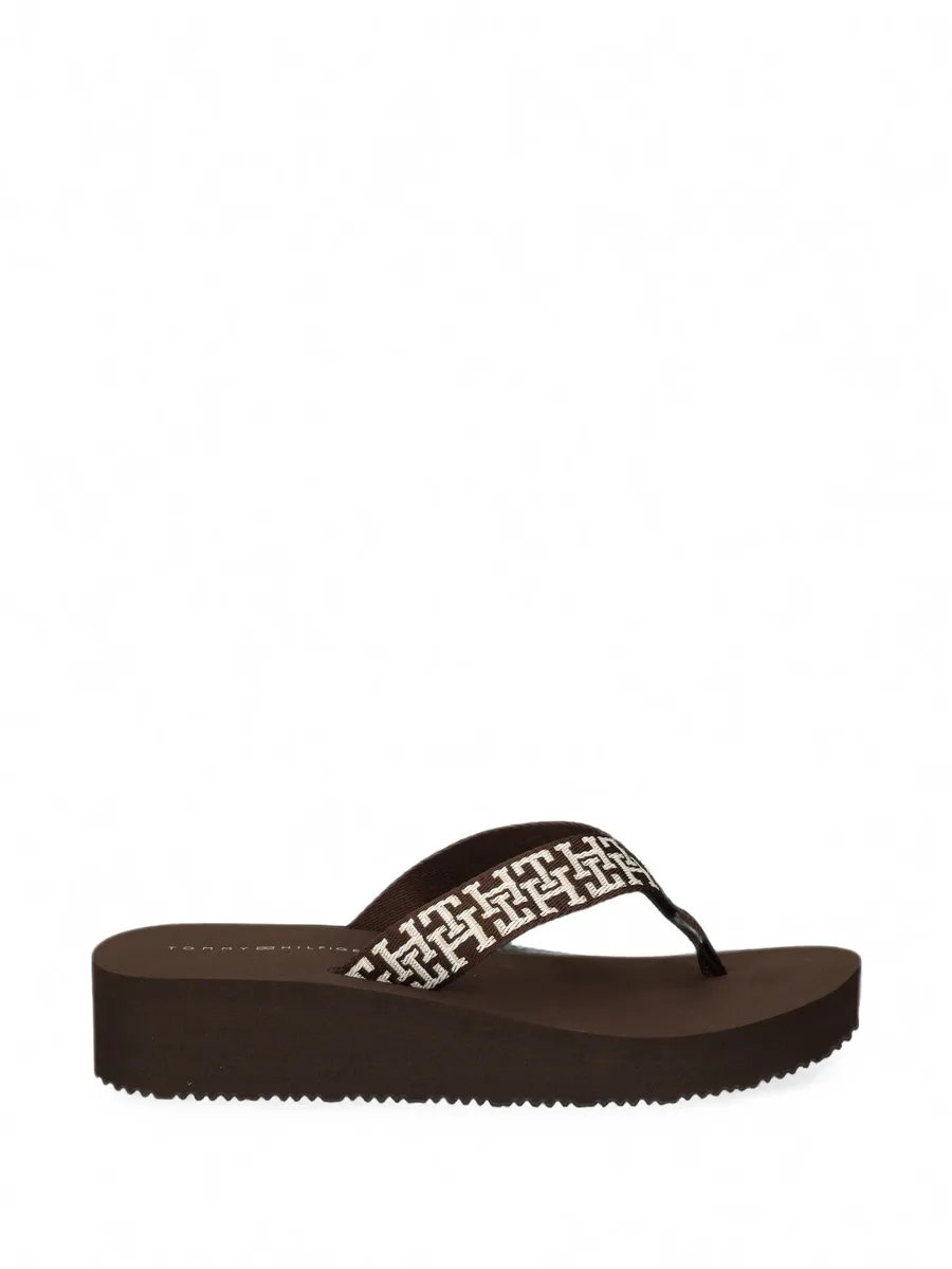 monogram-embroidered platform flip-flops 1
