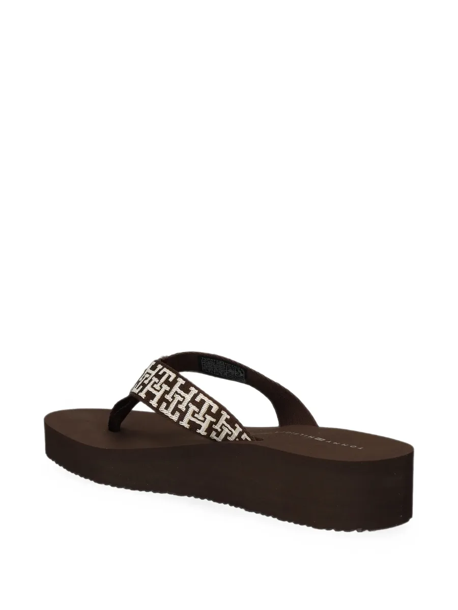 monogram-embroidered platform flip-flops 3