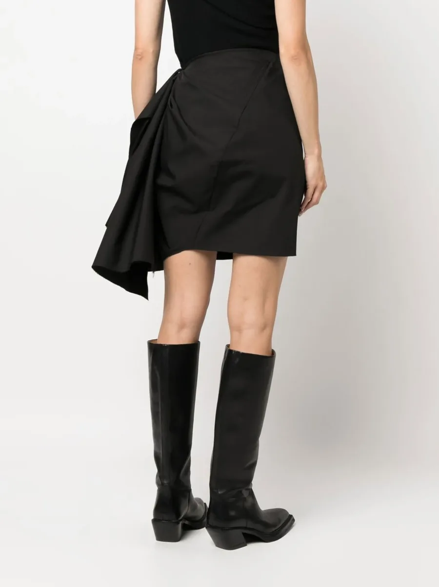 draped cotton mini skirt 7