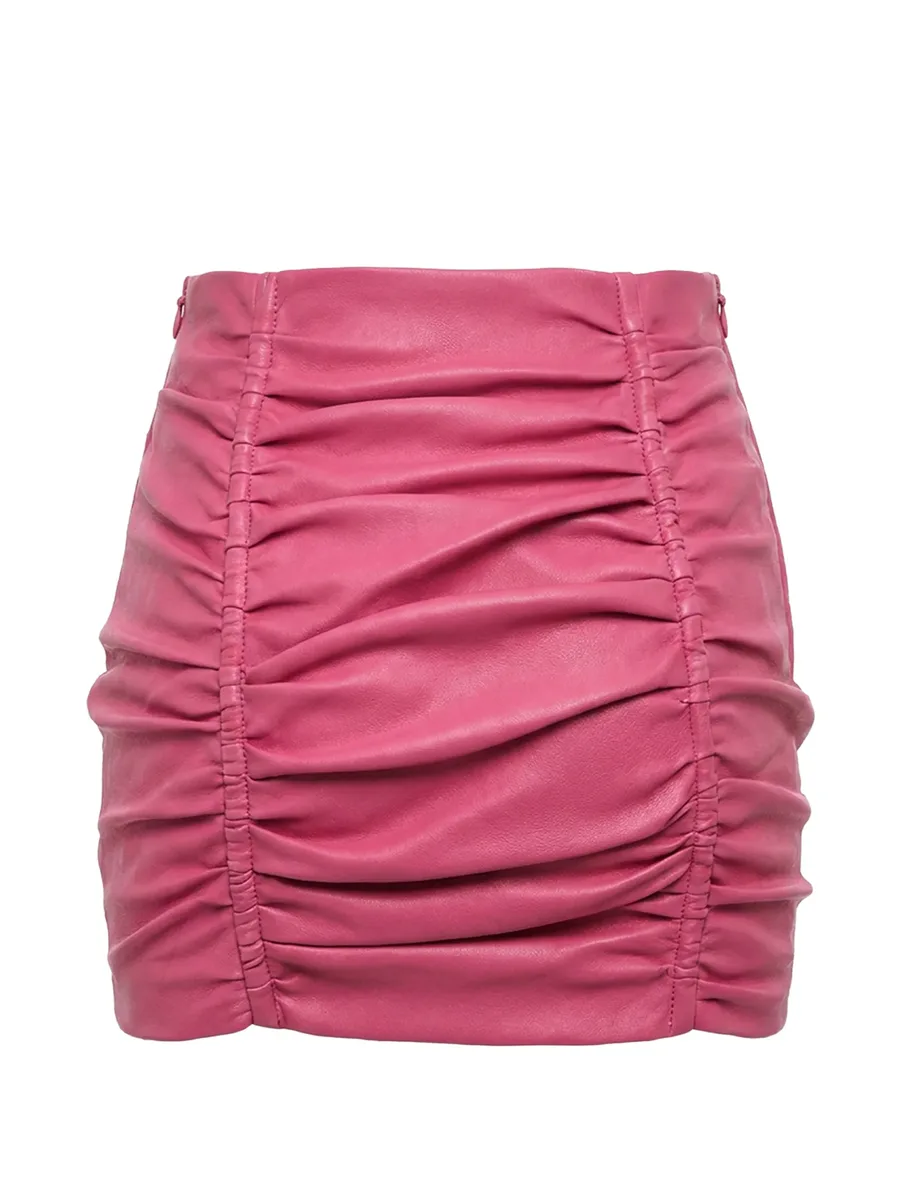 кожаная юбка с драпировкой 1