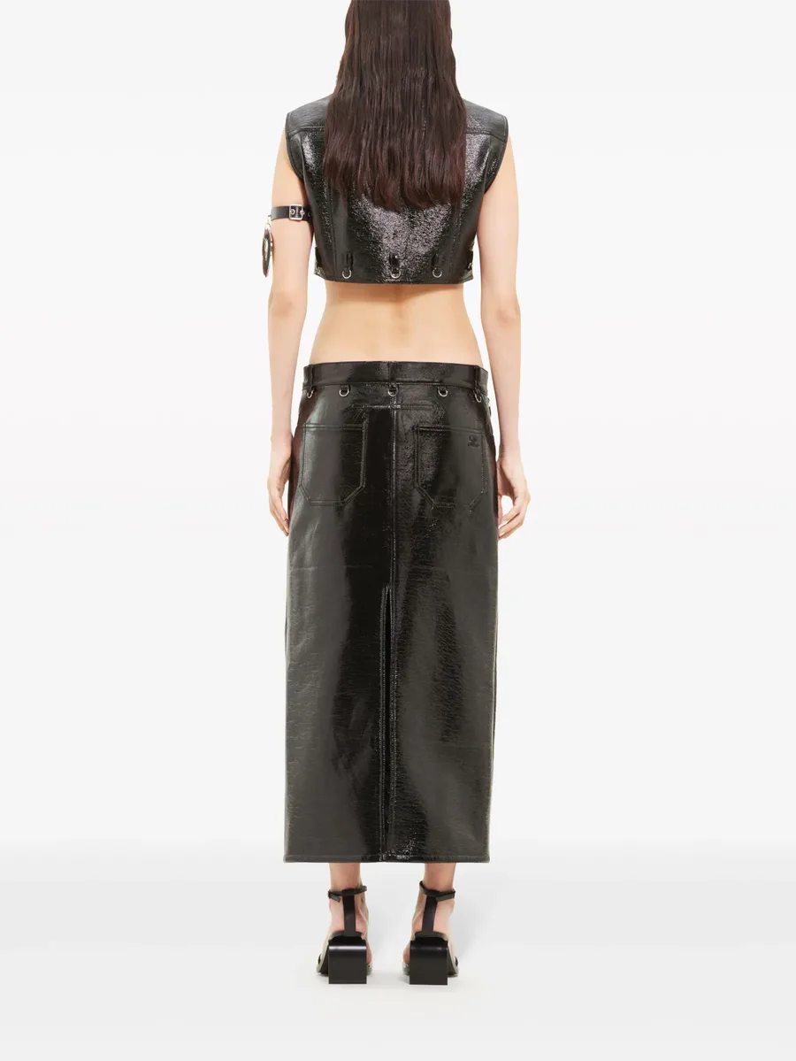 Multiflex patent-finish midi skirt 8