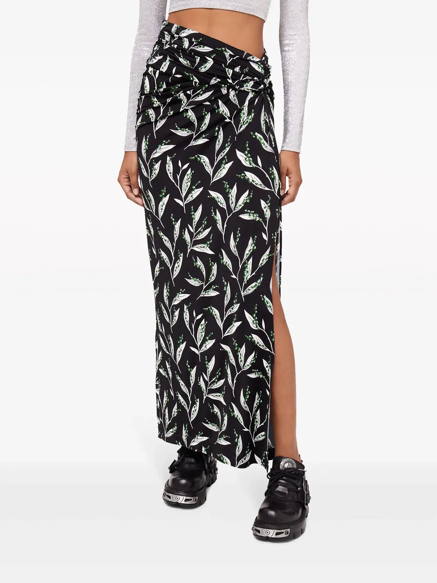 graphic-print high-waist maxi skirt 3