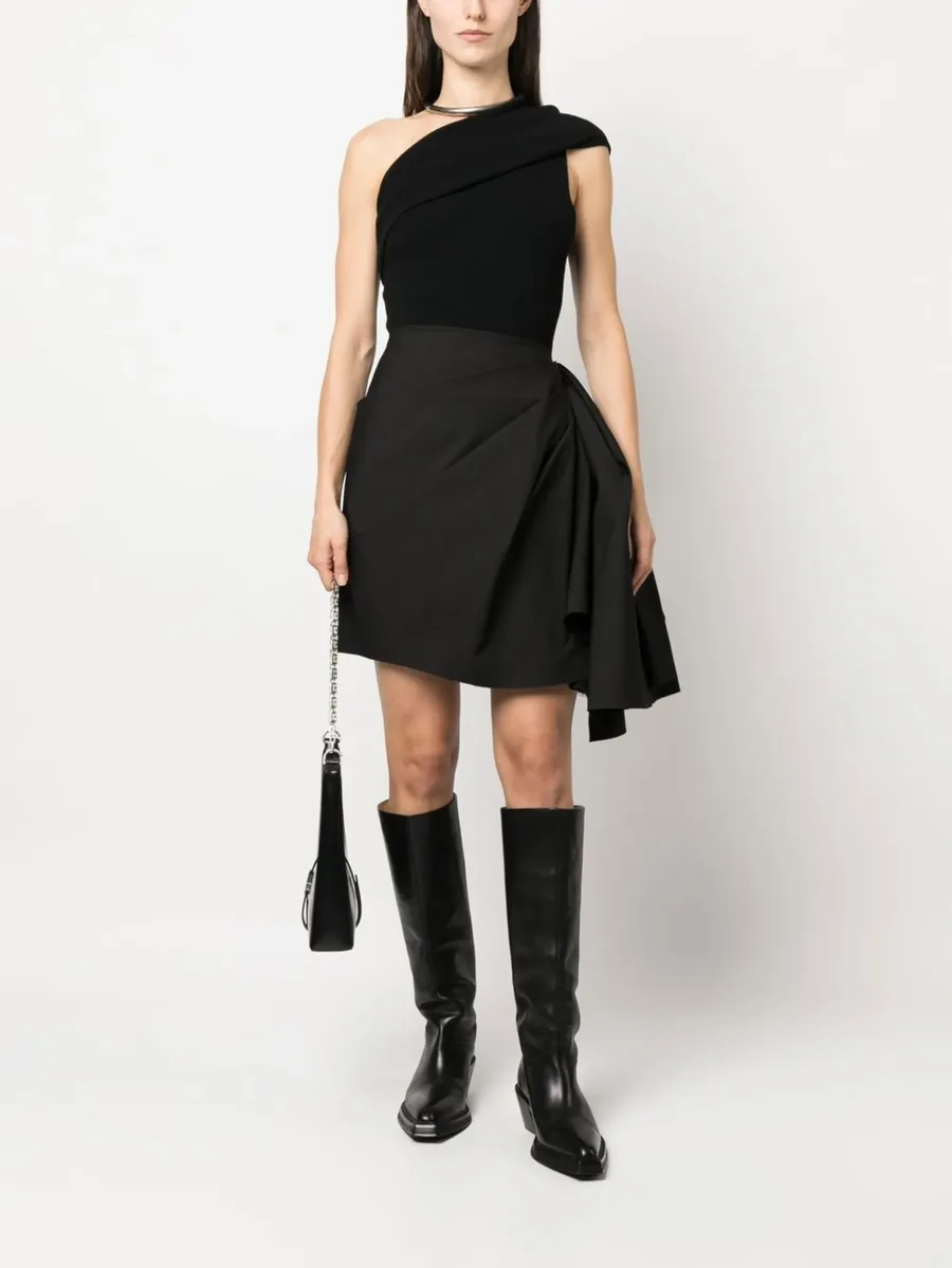 draped cotton mini skirt 4