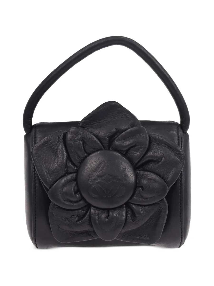 1990-2000s flower-detail leather tote bag 2