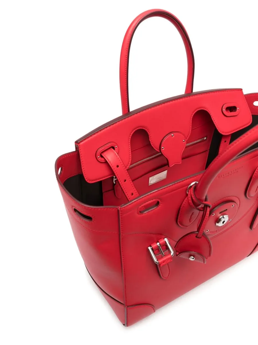 buckle-fastening panelled tote bag 12