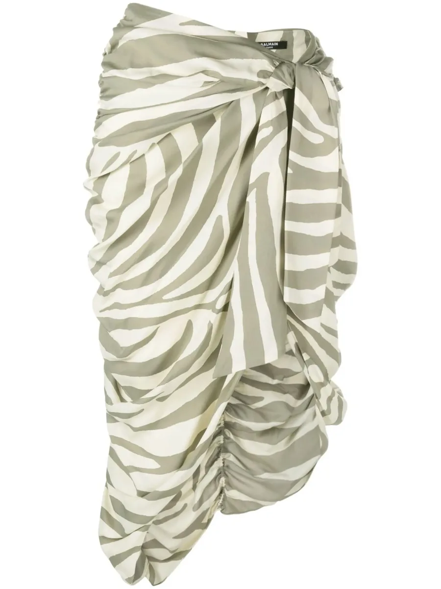 zebra-print midi skirt 1