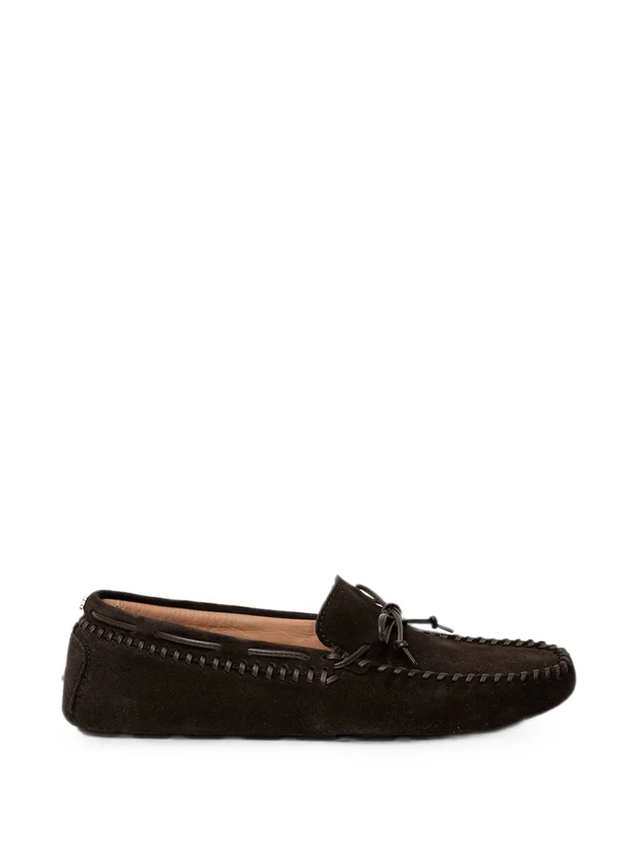 bow-detail whipstitch-trim loafers 2