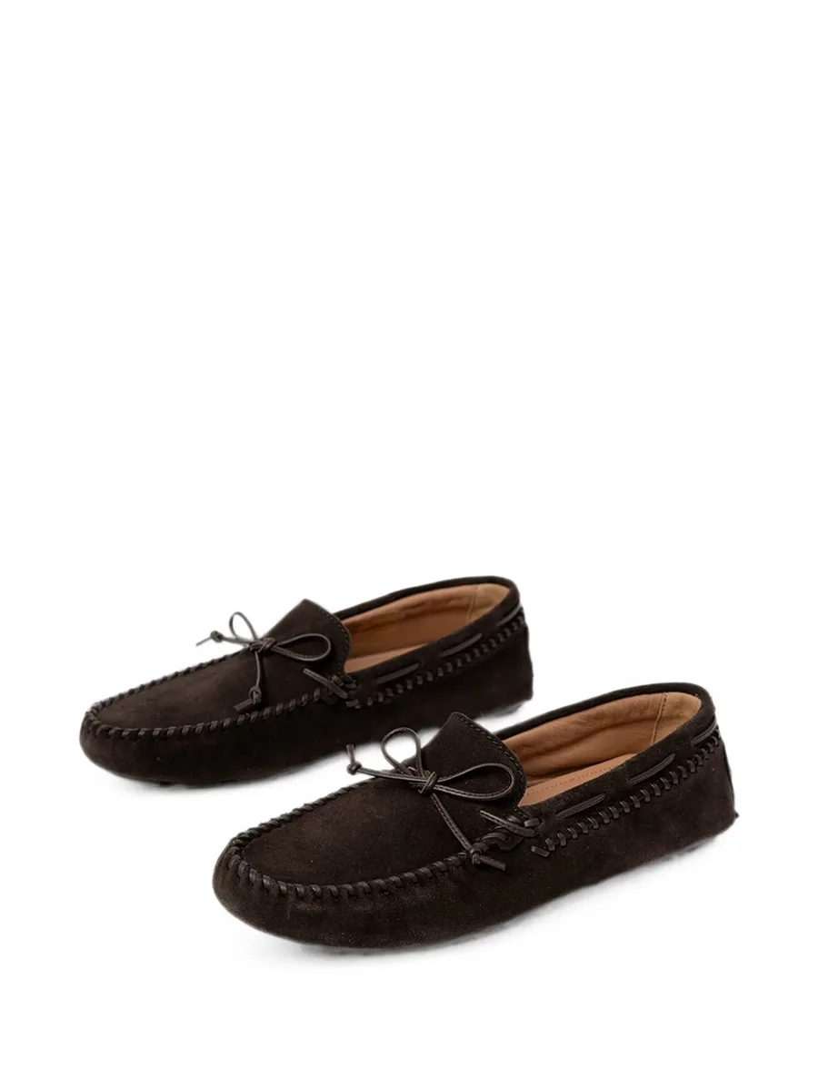 bow-detail whipstitch-trim loafers 3