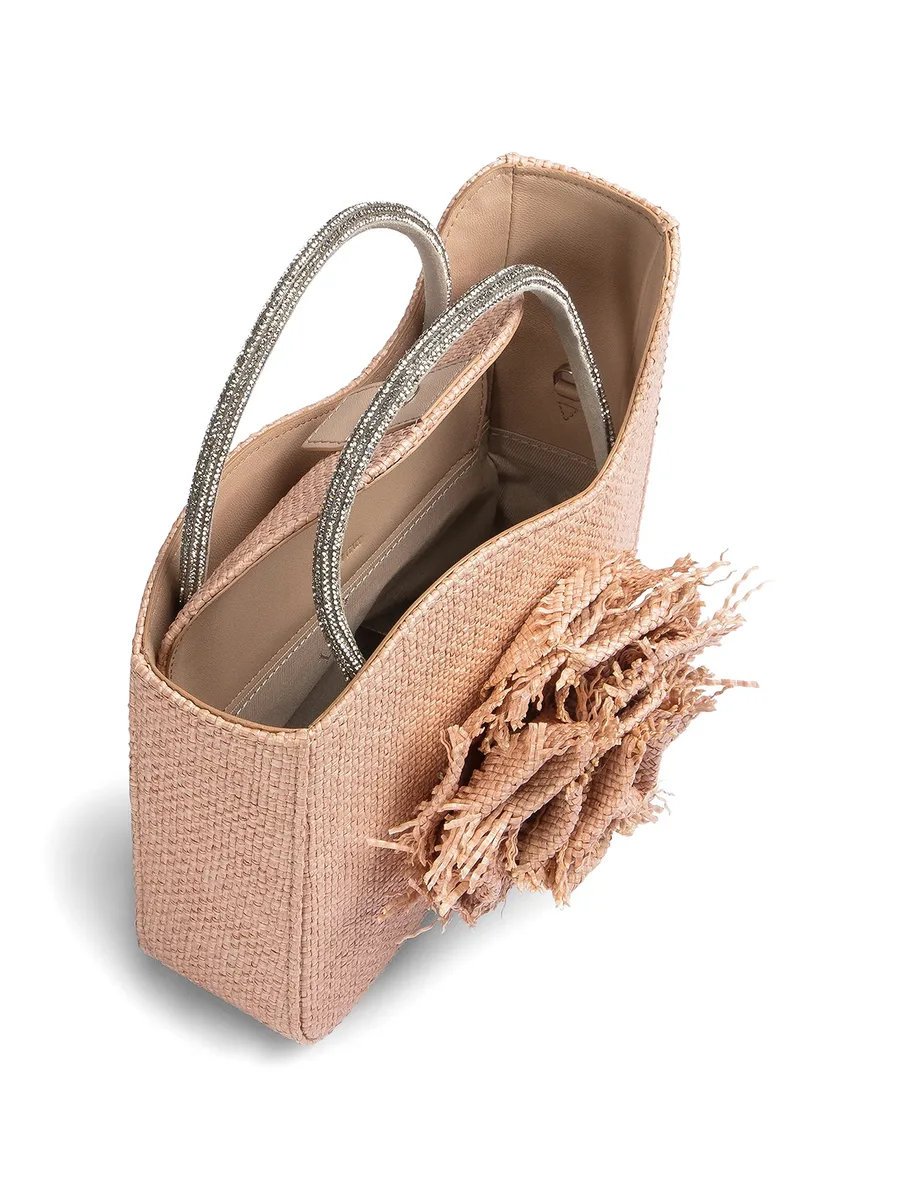 small Rose fringed flower tote bag 5