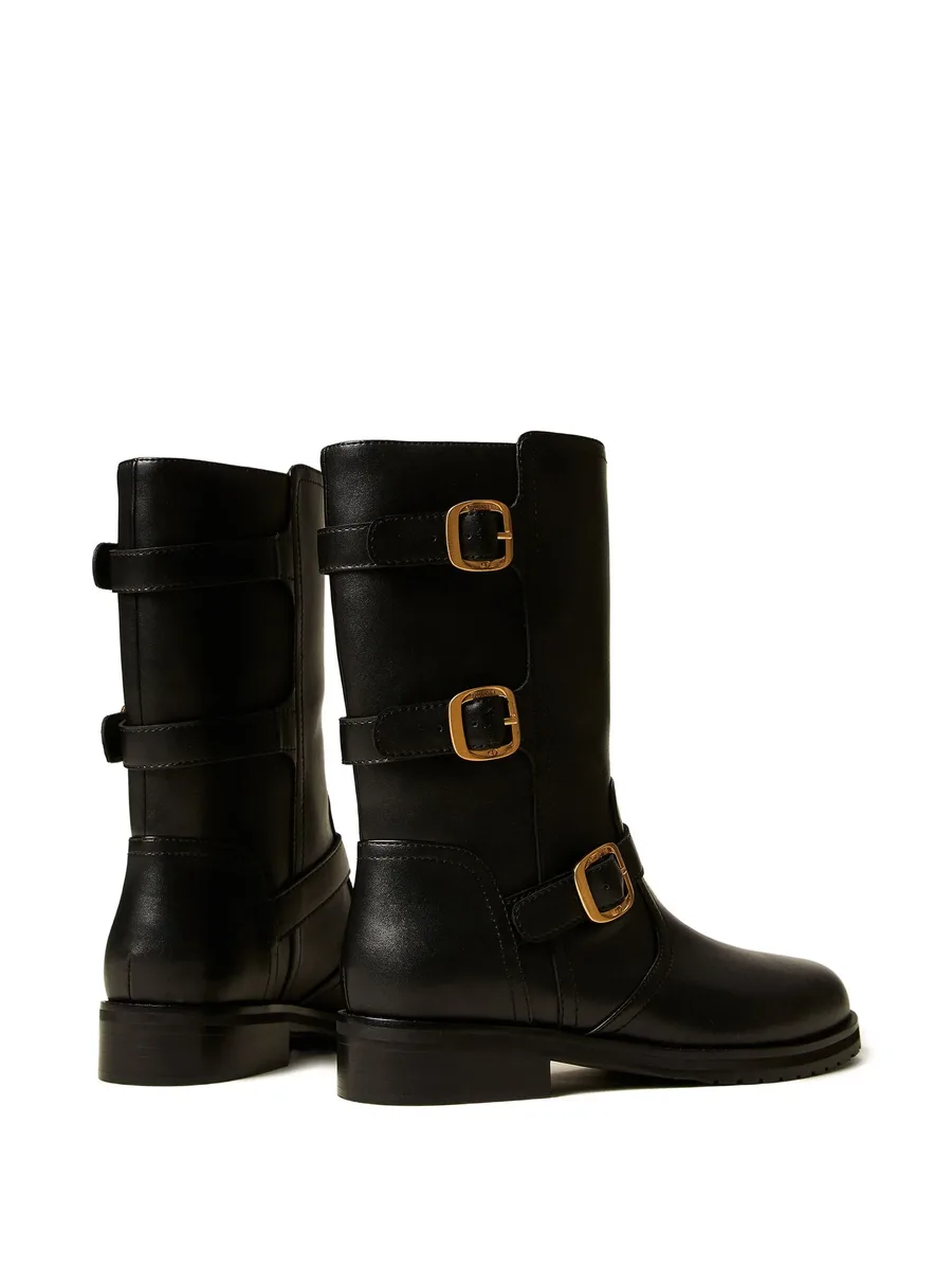 triple-buckle biker boots 4