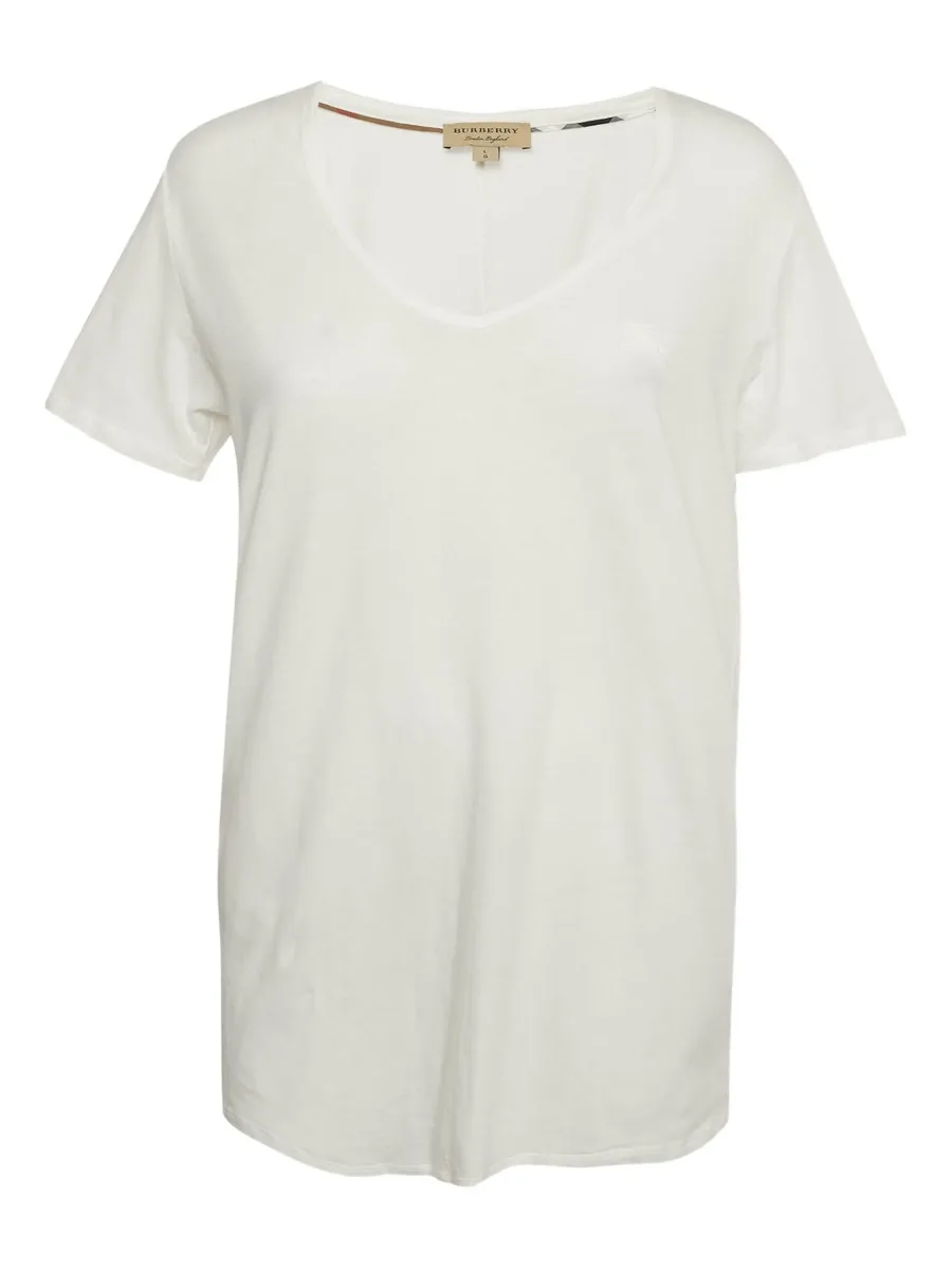 v-neck embroidered-logo t-shirt 2