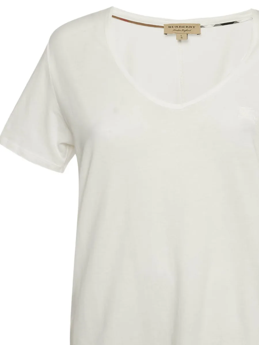 v-neck embroidered-logo t-shirt 4
