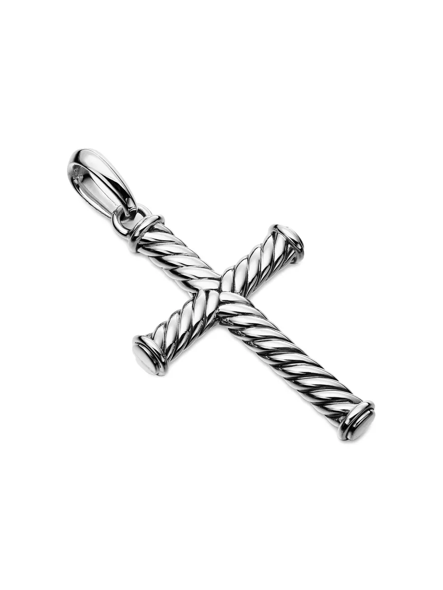 серебряная подвеска Cable Cross (35 мм) 9