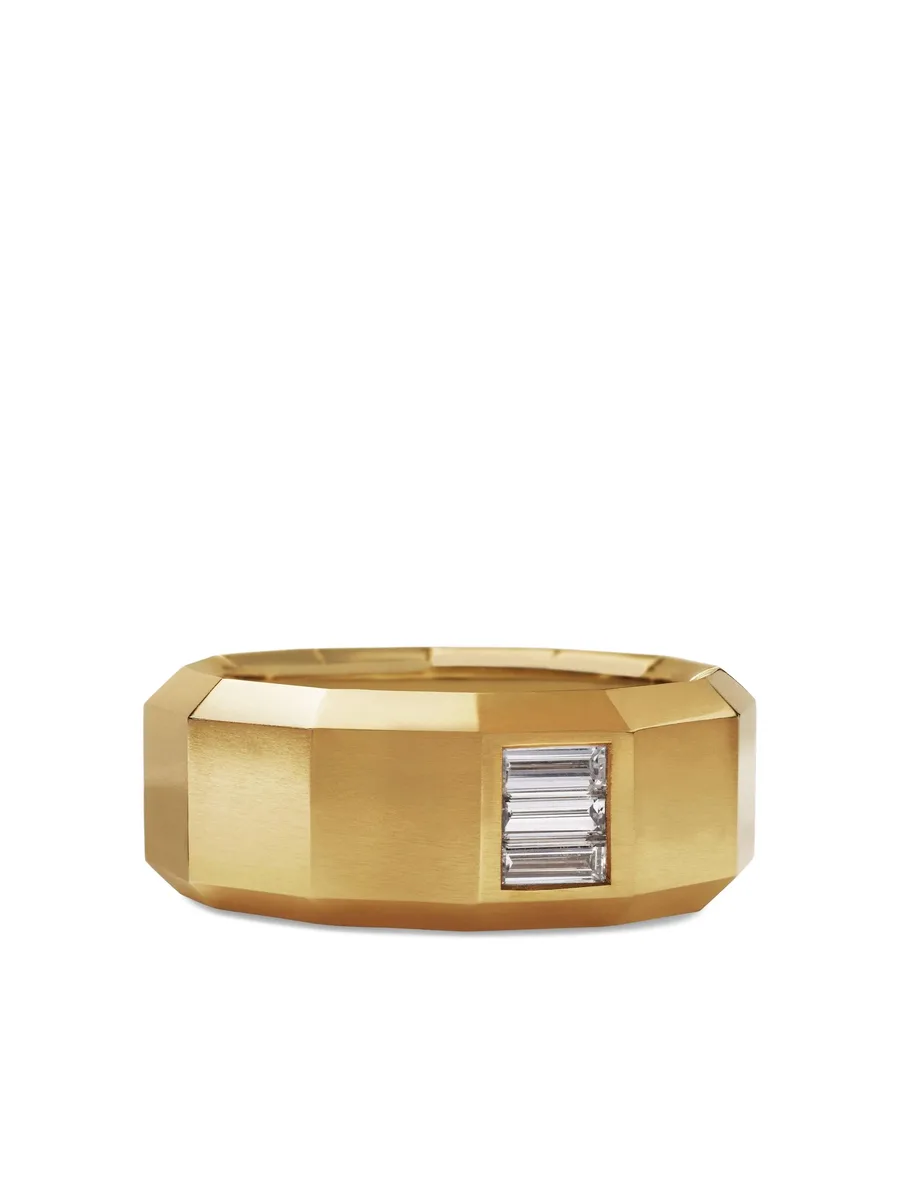 кольцо Faceted из желтого золота с бриллиантами (10 мм) 2