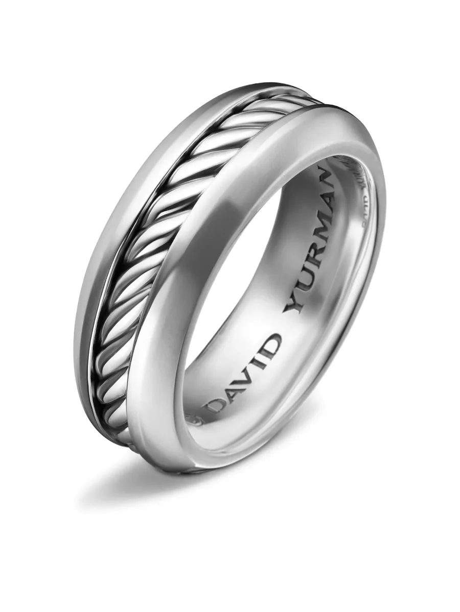 серебряное кольцо Cable Inset (8 мм) 7