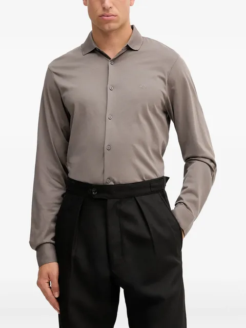 logo-embroidered shirt