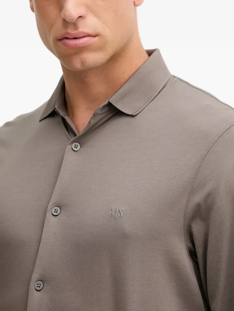 logo-embroidered shirt 8