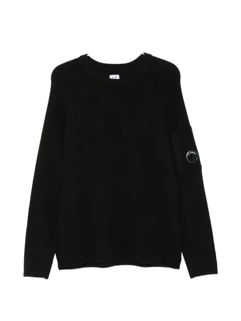 Lens-detail raglan-sleeve sweater
