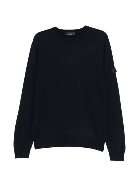 logo-patch crew-neck sweater