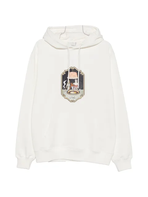 graphic-print drawstring hoodie
