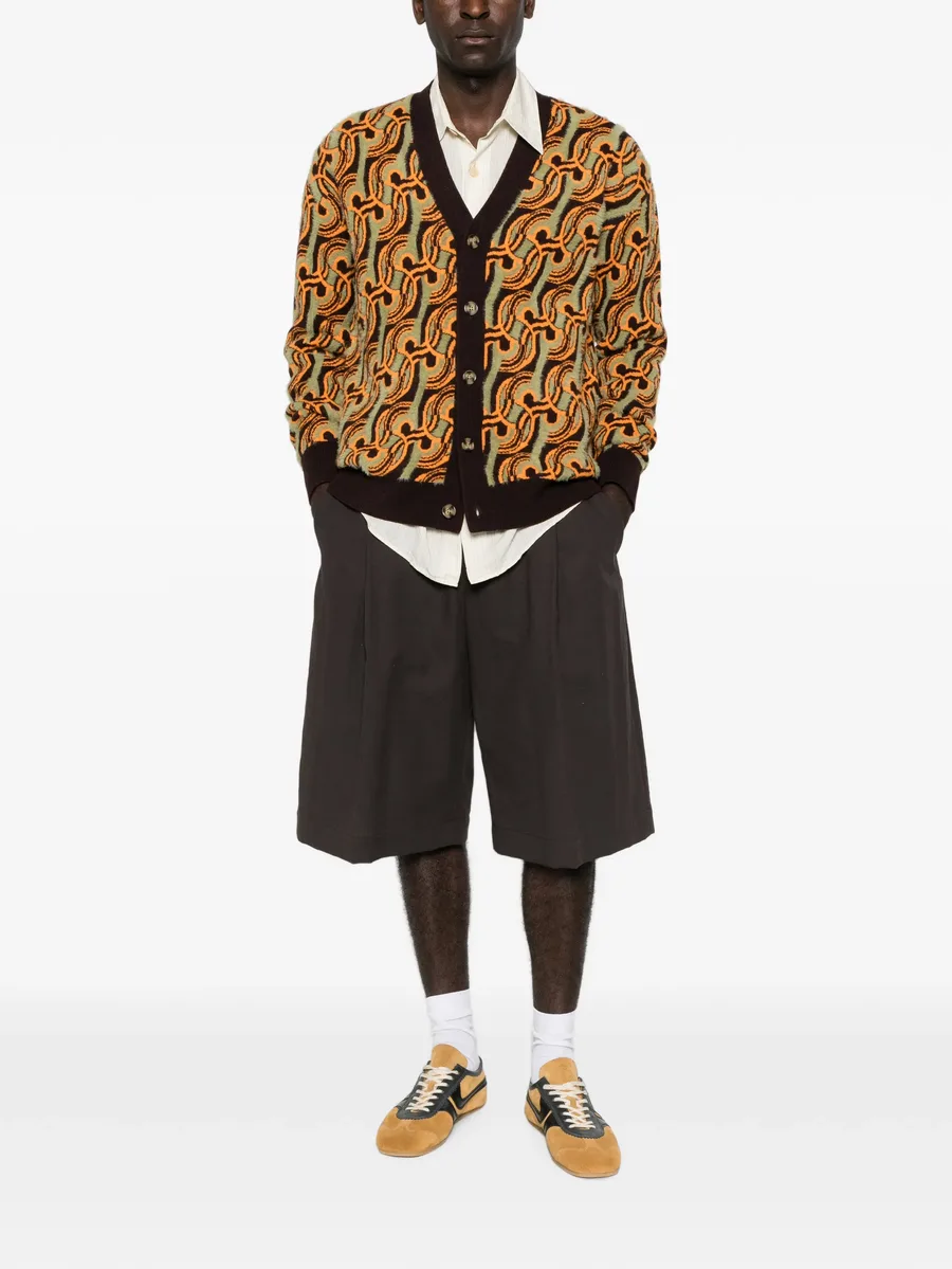 abstract-pattern jacquard-knit cardigan 2