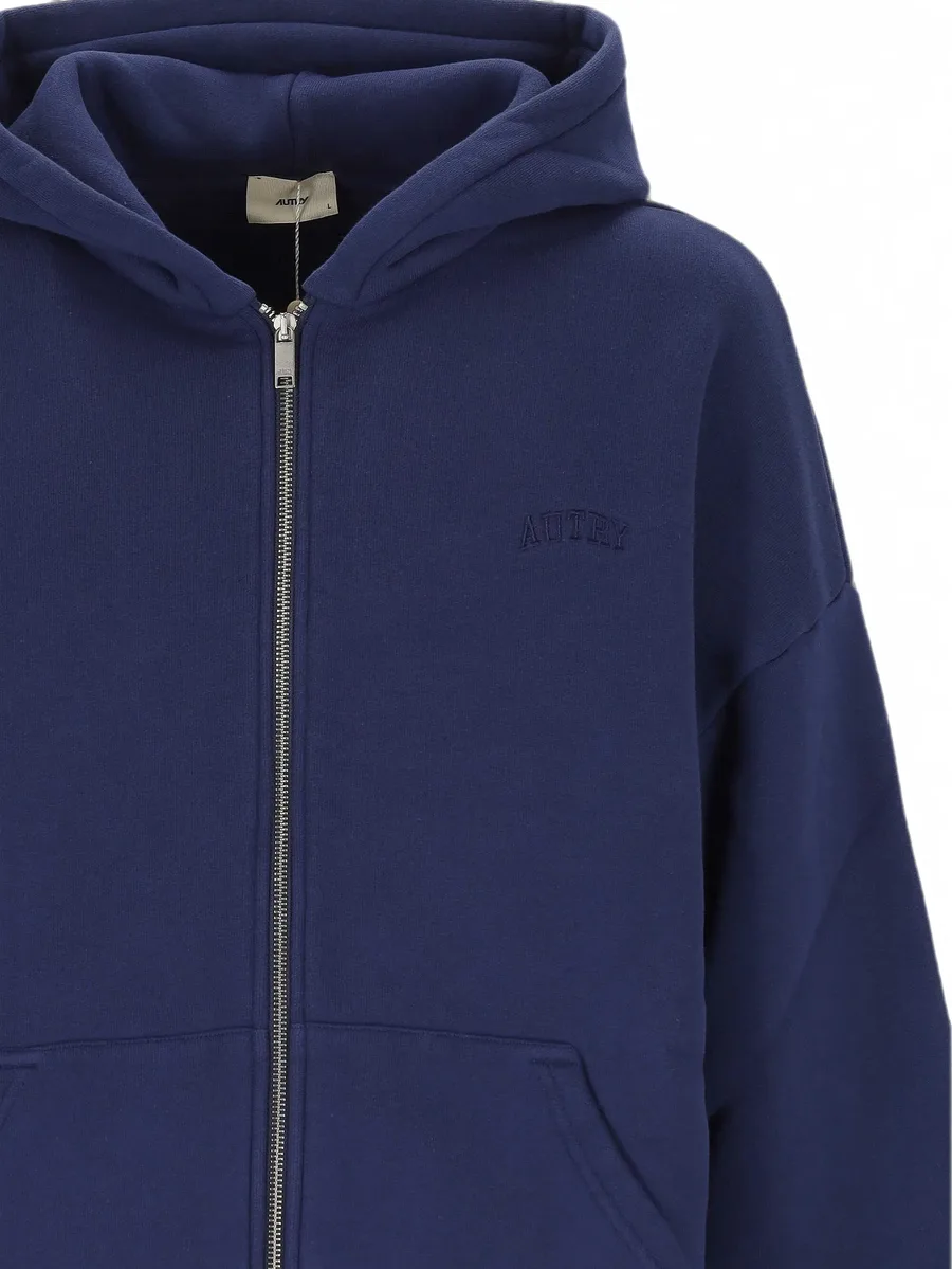 logo-embroidered zip-up hoodie 3