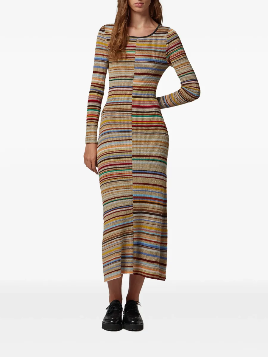платье в рубчик с полосками Signature Stripe 4