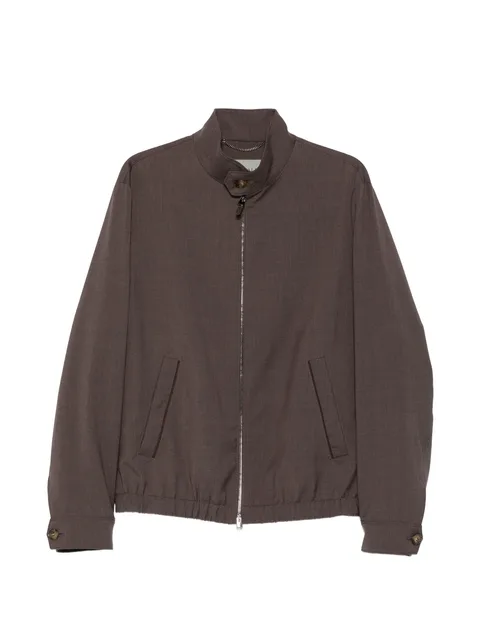 zip-fastening long-sleeve  jacket