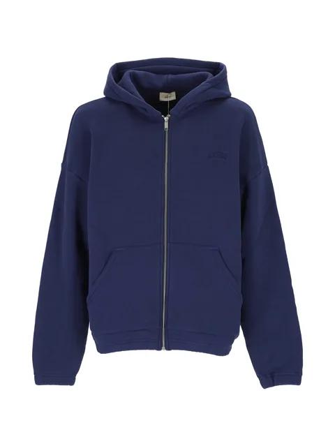 logo-embroidered zip-up hoodie