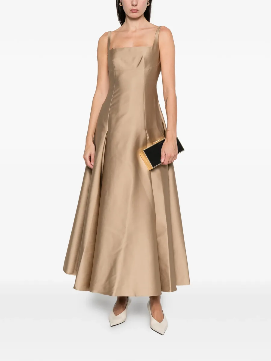 square-neck pleated maxi dress 3