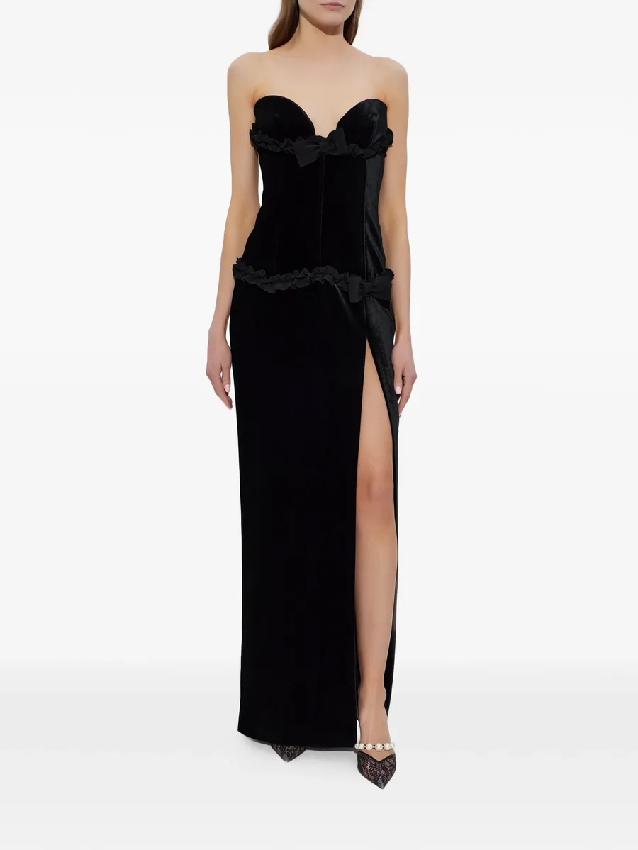 ruffled bow-detail maxi dress 5